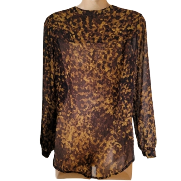 Merona Lightweight Printed 1/2 Button Down Blouse Top Size Women's XS - Picture 2 of 11